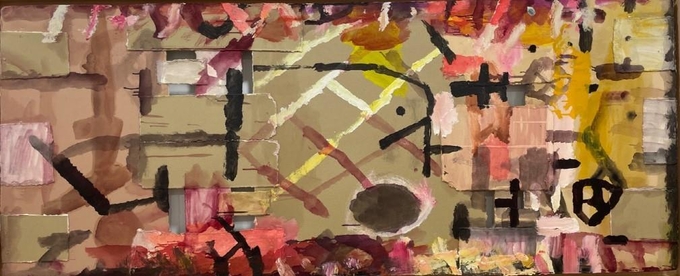  Structural Space - Cardboard, acrylic, collage, 90*61, 1992