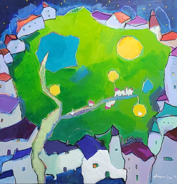 73×73cm / Mixed Media on Canvas / 한 때는 나무와도 얘기를 했지.