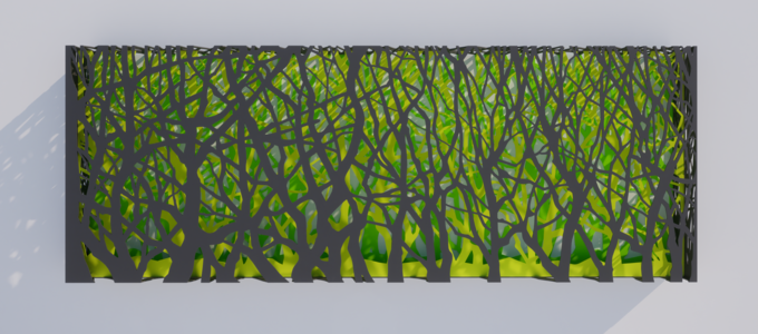  권치규Resilience-숲, Urethane paint on Stainless steel, 1,200x110(D)x450(H)mm(H)