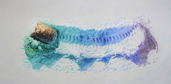 부재의 시각화Ⅱ / Oil on mixed media with canvas / 97.0 x 193.9cm 2023