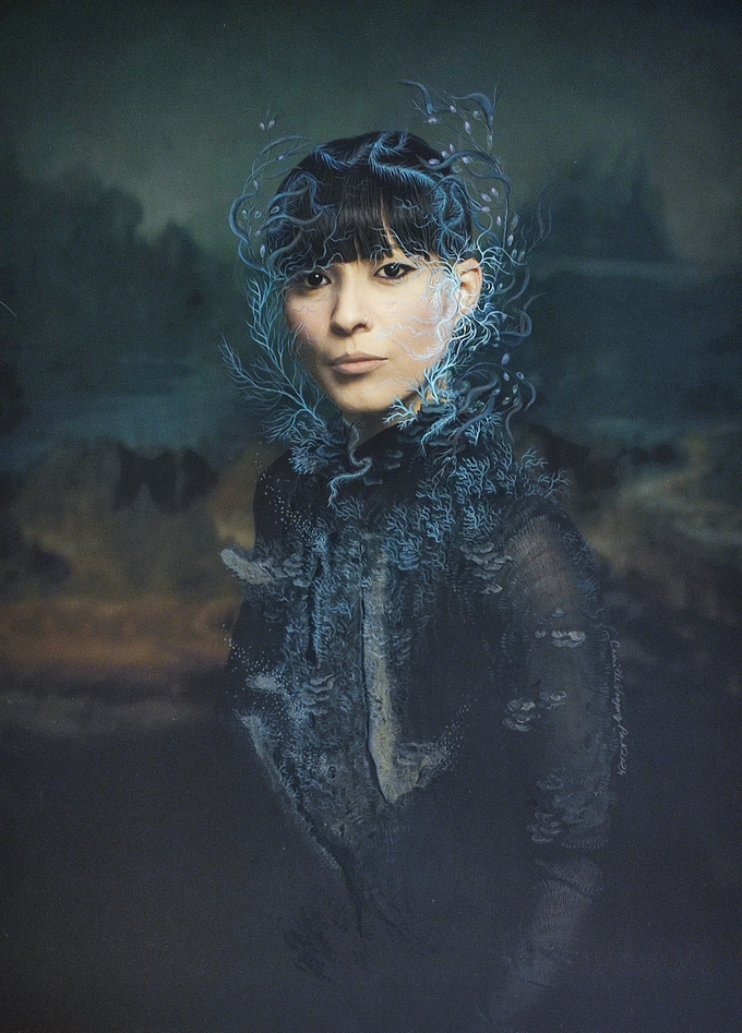 Résonance Végétale 5D30125 Ink & Gouache on Photography, 50x70cm, 2024