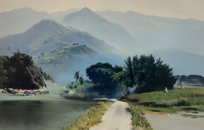 이영희, 고향산천-7, 91x60cm, Oil on canvas, 2023 ⓒ CHUNGDAM BEAUXARTS GALLERY 청담 보자르 갤러리