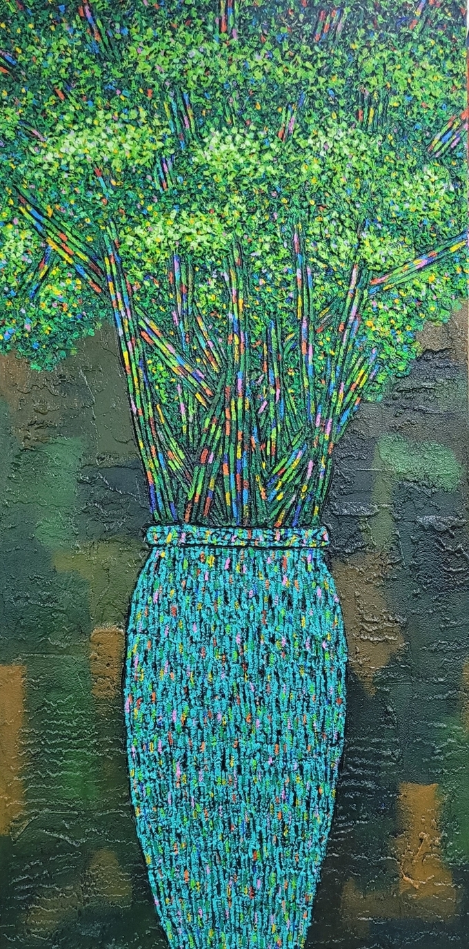 사는이야기-화양연화 80x162.2cm 혼합재료 2024년