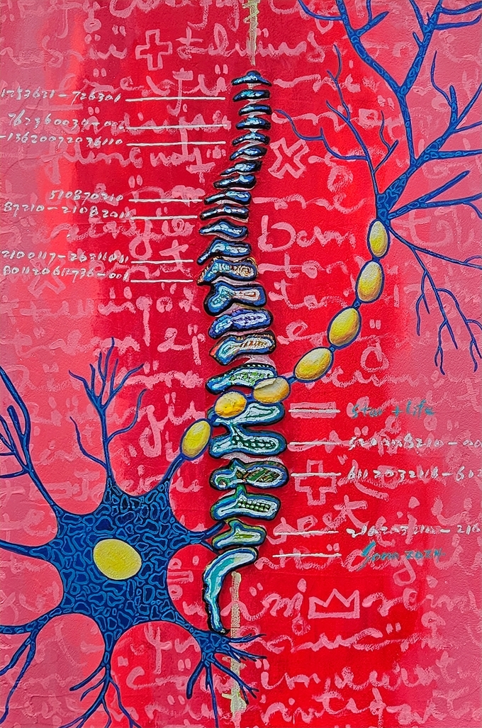 소나의 방-Anat.Red 610*910 Mixed material, 2024