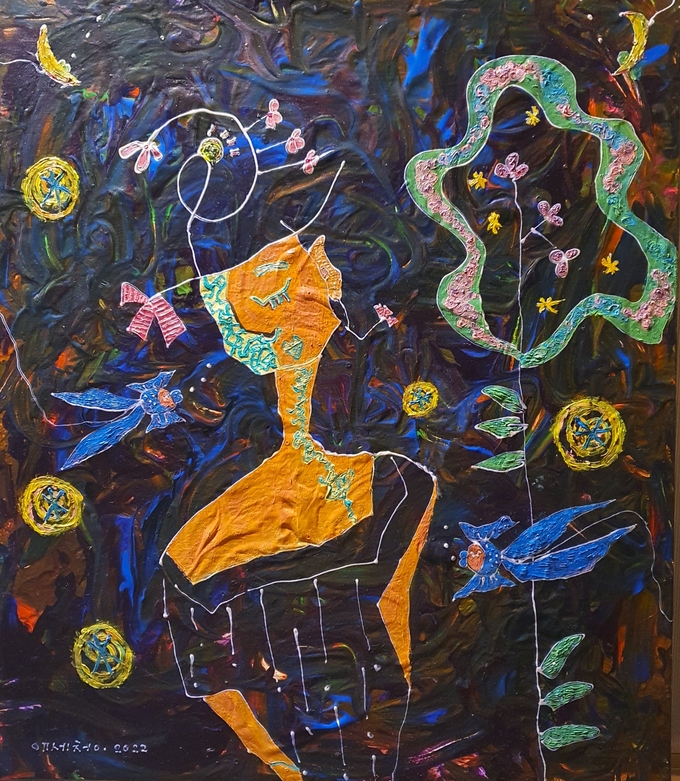 진주린 - 굳은마음 / 45.5x53.0cm / mixed media on canvas