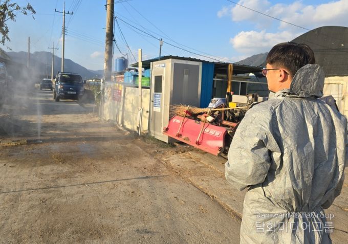 경남도 가축방역관 가금농가 소독시설 점검(2024년 11월, 거창군)