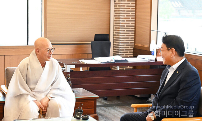 조계종 총무원장 진우스님, 국회 김교흥 문체위원장 예방