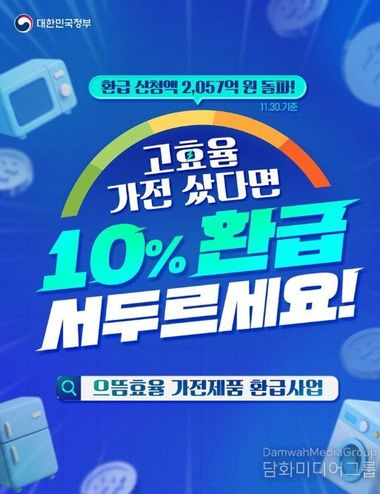 문화체육관광부, 고효율 가전 샀다면 10 환급 서두르세요!