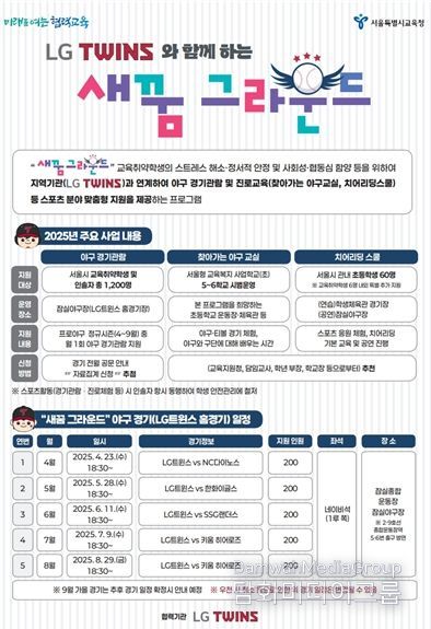 서울시교육청, 엘지트윈스와 손잡고 교육취약학생의 꿈에 날개를 달다