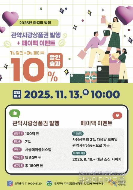관악사랑상품권 발행 홍보 포스터