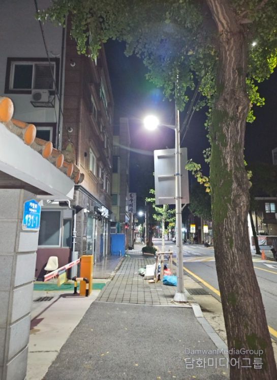 가장동 일원 조도 개선 공사 후