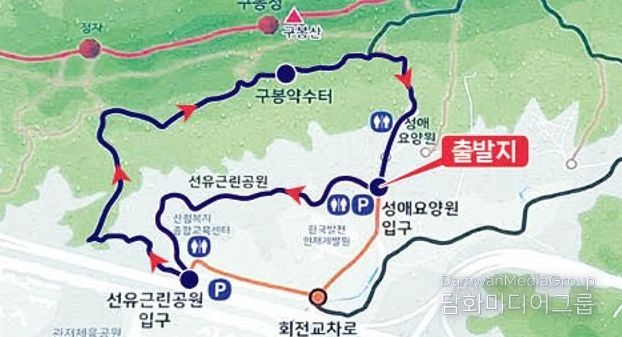 2025 구봉산 둘레길 걷기 행사 코스 노선도