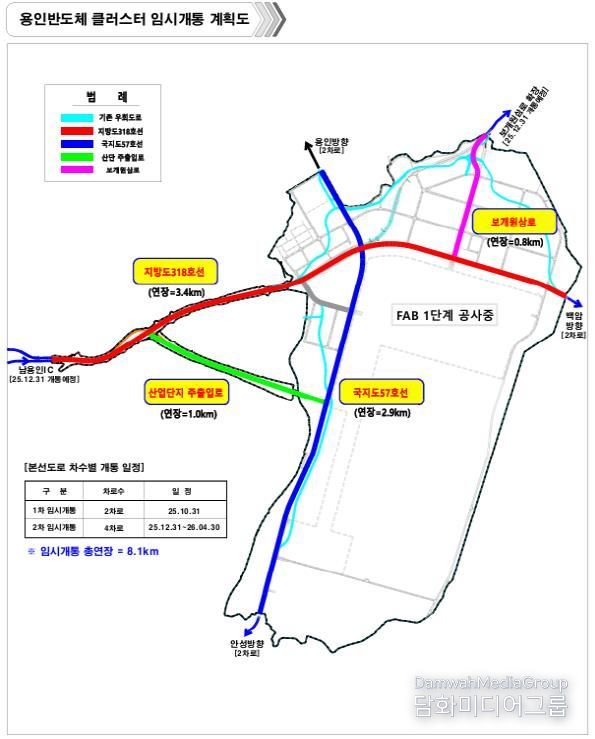 용인반도체 클러스터 임시개통 계획도