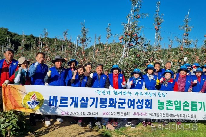 바르게살기운동 봉화군협의회 여성회, 농촌일손 돕기 구슬땀