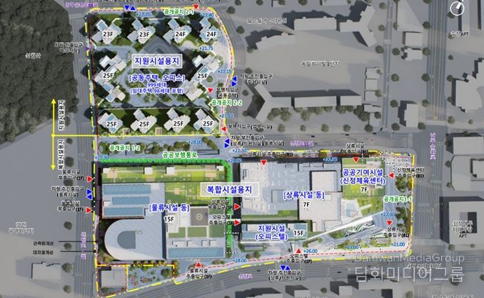 배치도 (※ 향후 건축 인・허가 과정 등에 따라 상기 건축계획은 변경될 수 있음)