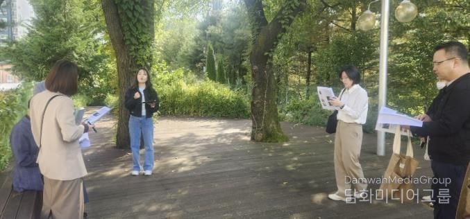 시온고등학교 학교숲 현장평가 모습