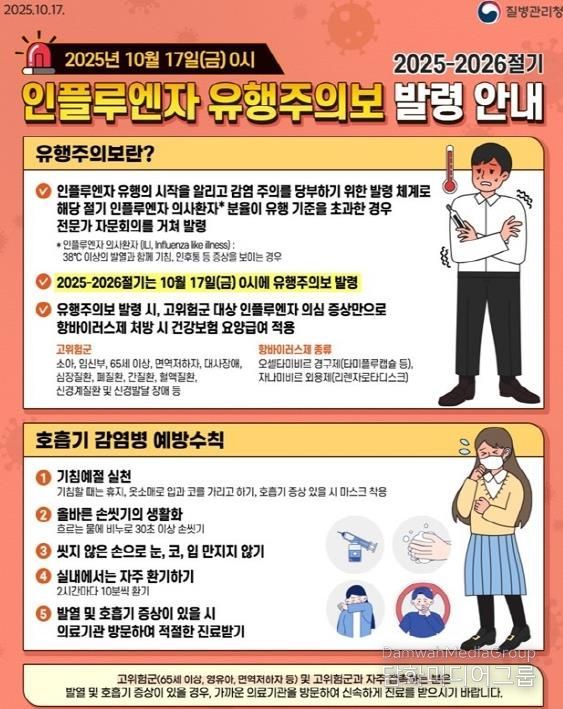 정읍시, 60세 이상·장애인까지 독감 무료접종 확대…“유행 전 접종 서둘러야”
