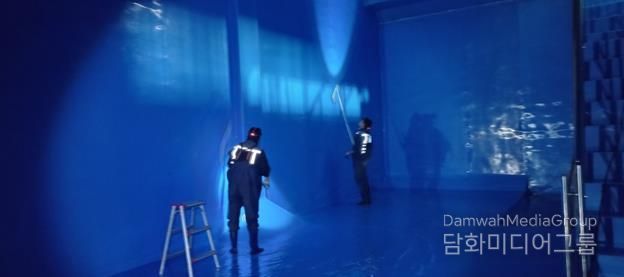 웅천 배수지 물탱크 청소 모습