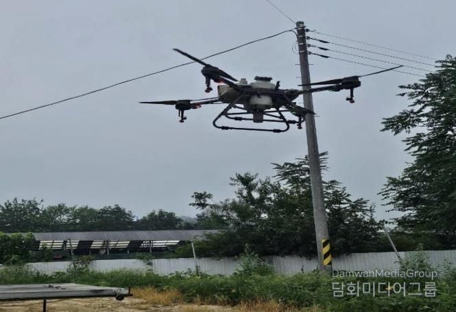 보은군, ASF 선제적 방역 위해 드론을 통한 야생동물 기피제 살포