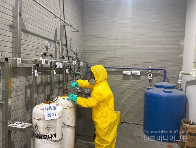 김천시립추모공원 유해화학물질 누출사고 대응훈련