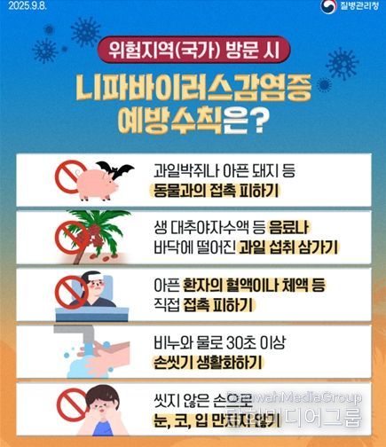 니파바이러스 예방수칙 질병청 카드뉴스