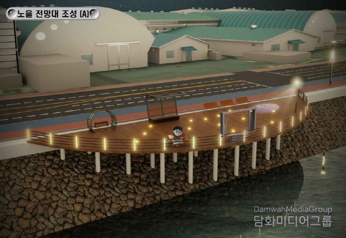 사천일반산단에 붉은 노을이 머문다