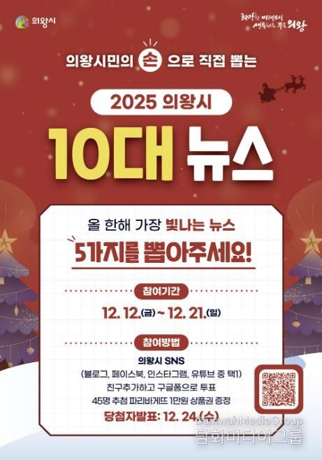 시민이 뽑는‘의왕시 10대 뉴스’…21일까지 온라인 투표