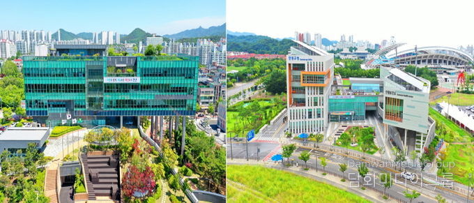 상록구청(왼쪽 사진), 단원구청(오른쪽 사진) 전경