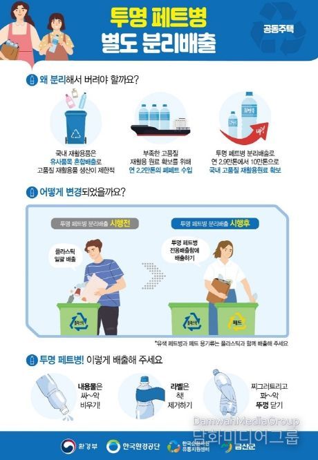 투명 페트병 별도 분리배출 홍보물