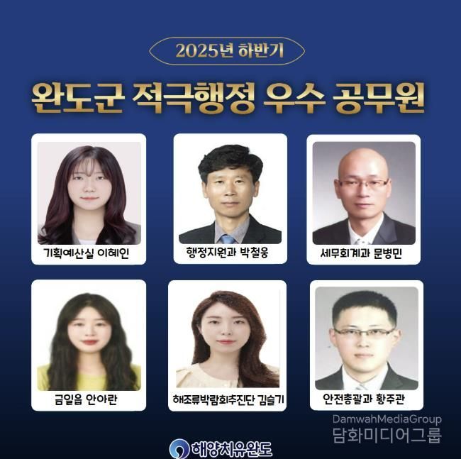 완도군, 하반기 적극 행정 우수 공무원·협업팀 선정