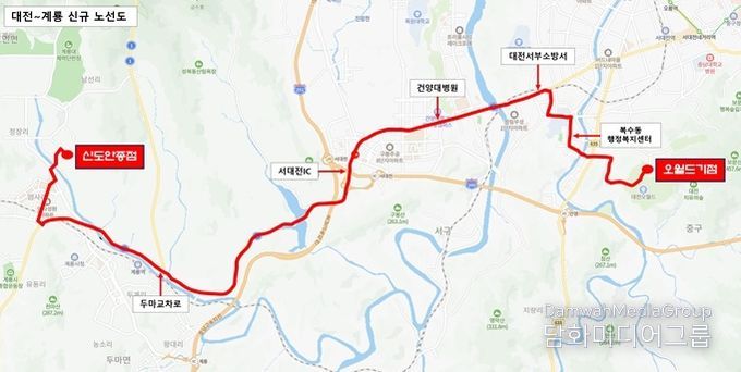 첨단 2번 1월 1일부터 신구교 미경유, 봉산동기점지로 운행