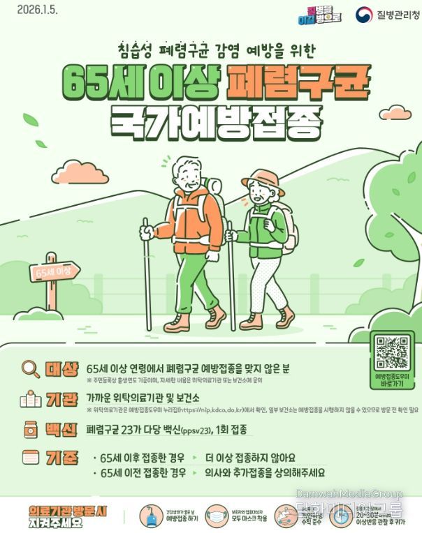 통영시, 어르신 폐렴구균 무료 예방접종