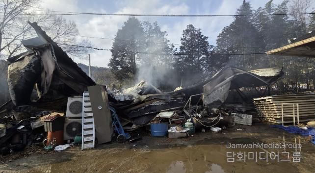 강진소방서, 작천면 갈동리 간이창고 화재 신속 진압