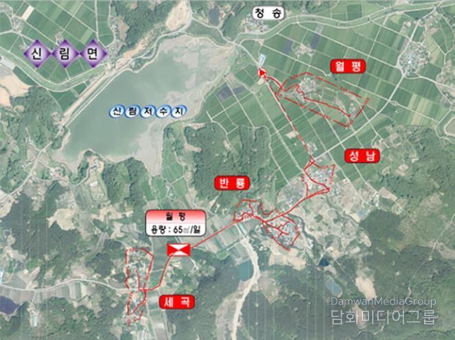 사업구역도(월평 농어촌마을 하수도 정비)