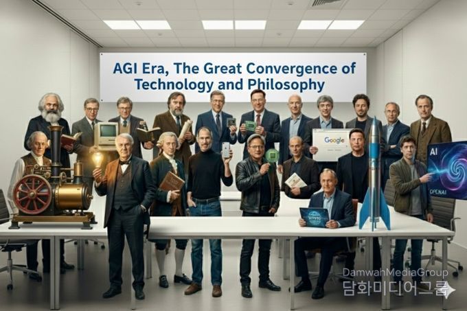 기술혁명가, 인문철학자의 가상 단체사진