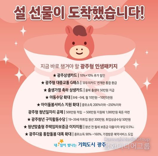 교통비·생활비·양육비까지 덜어 준다. 광주광역시, ‘설 선물’ 민생패키지 총출동