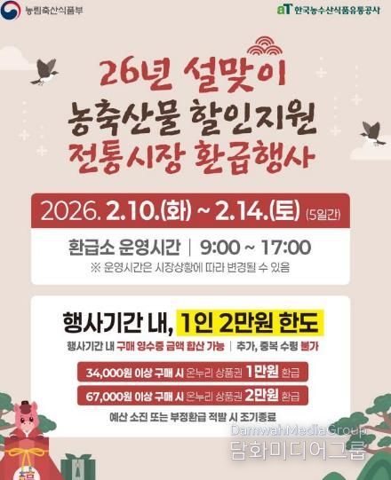 중구 설맞이 전통시장 온누리상품권 환급 행사 추진