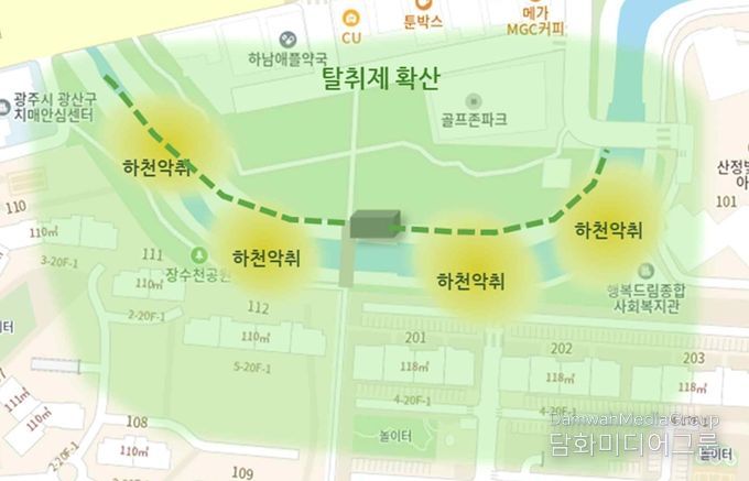 악취저감시설 작동 모식도