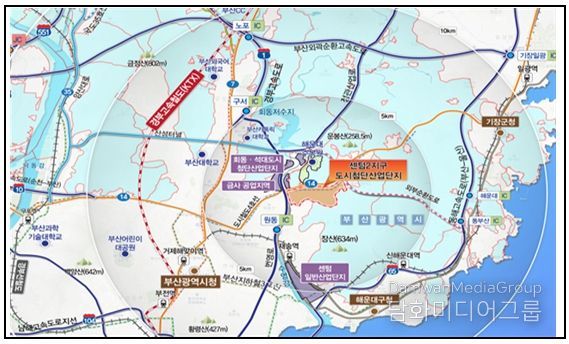 센텀2지구 도시첨단산업단지 위치도