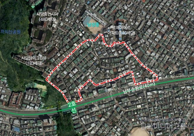 모아타운 대상지 위치도(동작구 사당동 449)