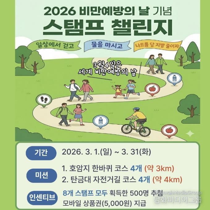 충주시,‘비만 예방의 날’ 맞아 모바일 걷기 스탬프 챌린지 운영