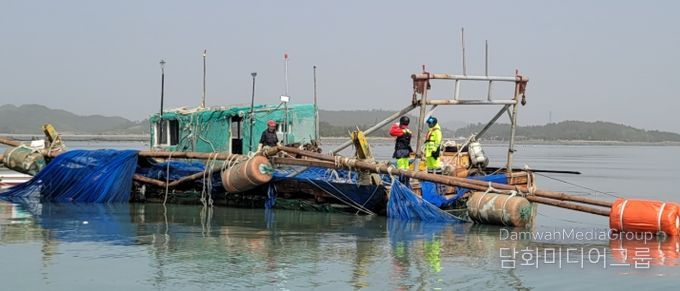 실뱀장어안강망어업 어구 점검