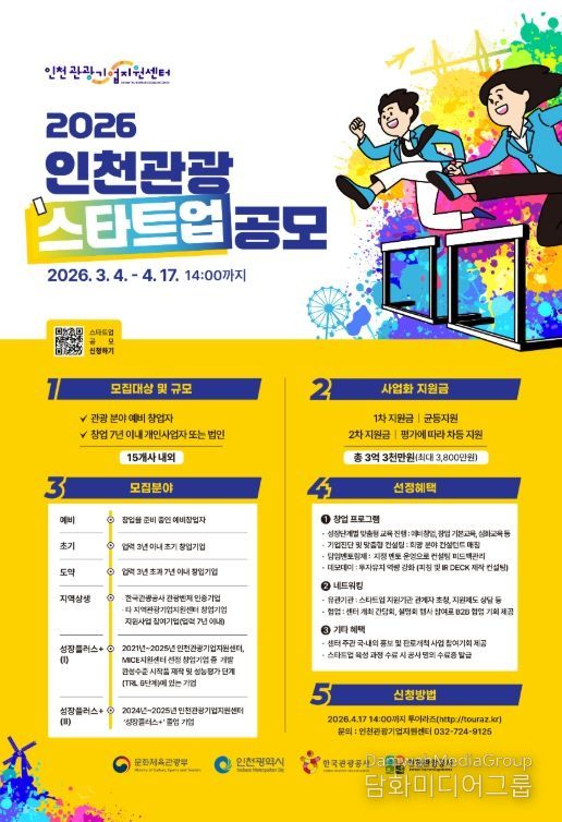 : 2026 인천 관광스타트업 공모 포스터