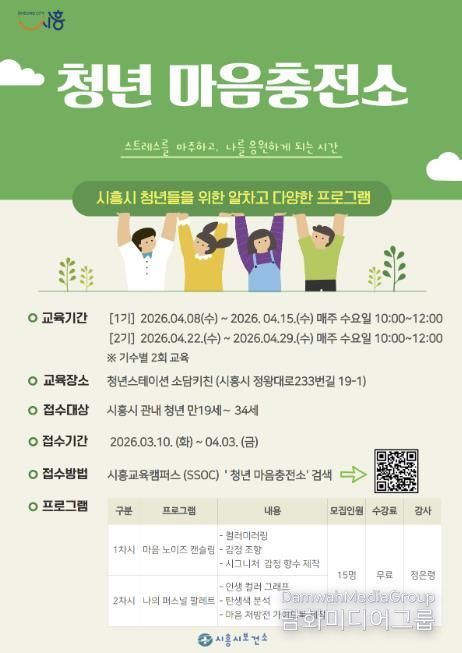 청년 마음충전소 안내 포스터.