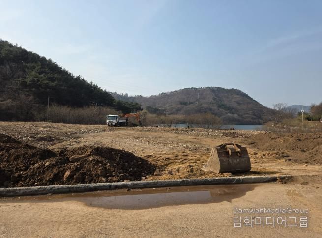 사천시, 와룡저수지 파크골프장 본격 착공-현장 사진
