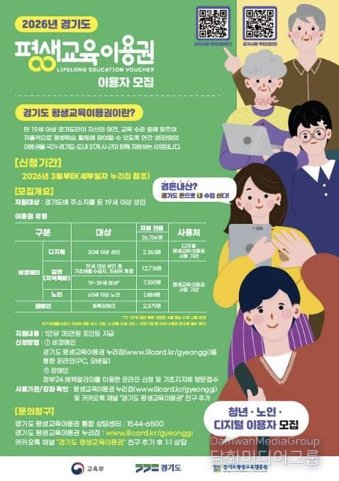 ‘2026년 제1차 경기도 평생교육이용권’이용자 모집 안내문