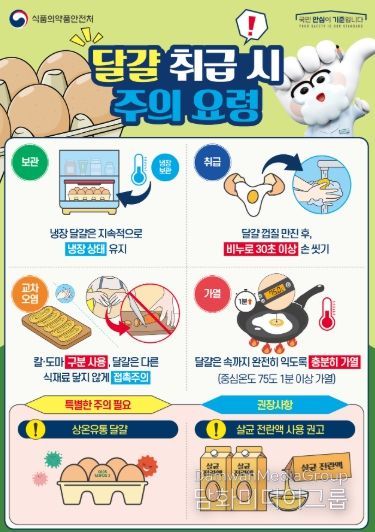 식품의약품안전처 '달걀 취급 주의 요령' 안내문.