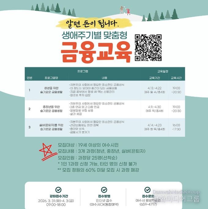 ‘생애주기별 맞춤형 금융교육’ 홍보 안내문