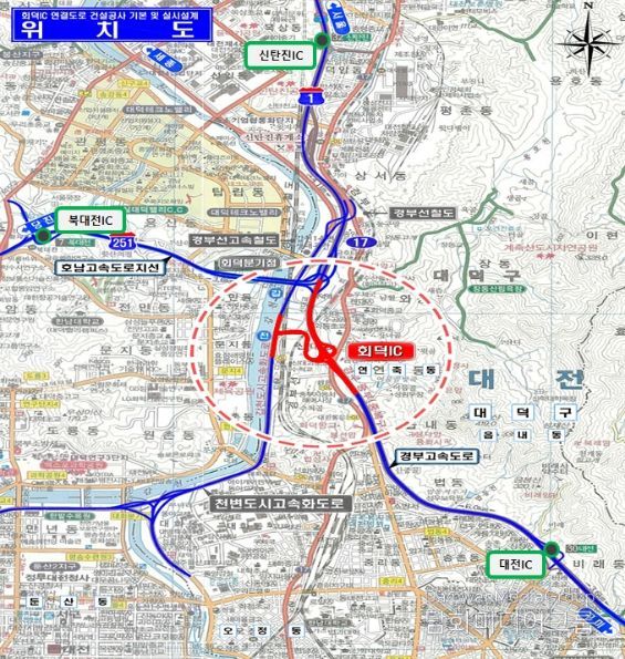 회덕IC 연결도로 위치도