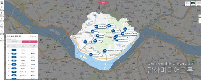 용산 실시간 스마트맵 화면